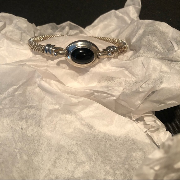 Onyx, sterling silver bracelet - Picture 3 of 10